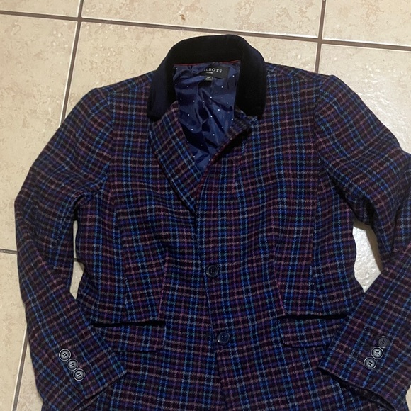 Talbots Navy Polka Dot Lined Blazer - Picture 4 of 6